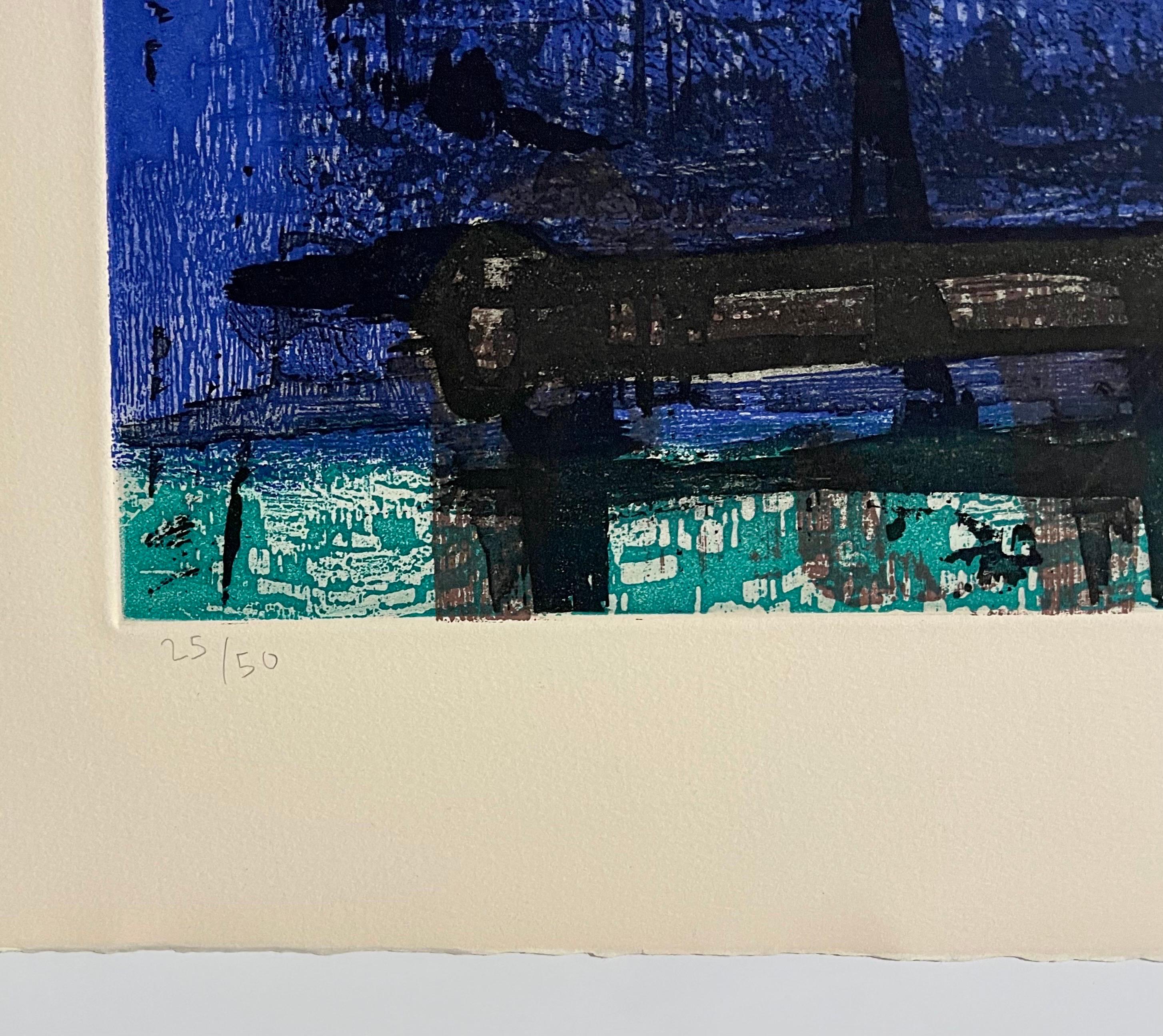 Boston Modernist Color Etching Smoking Pipe Aaron Fink Pop Art Print Americana en vente 4