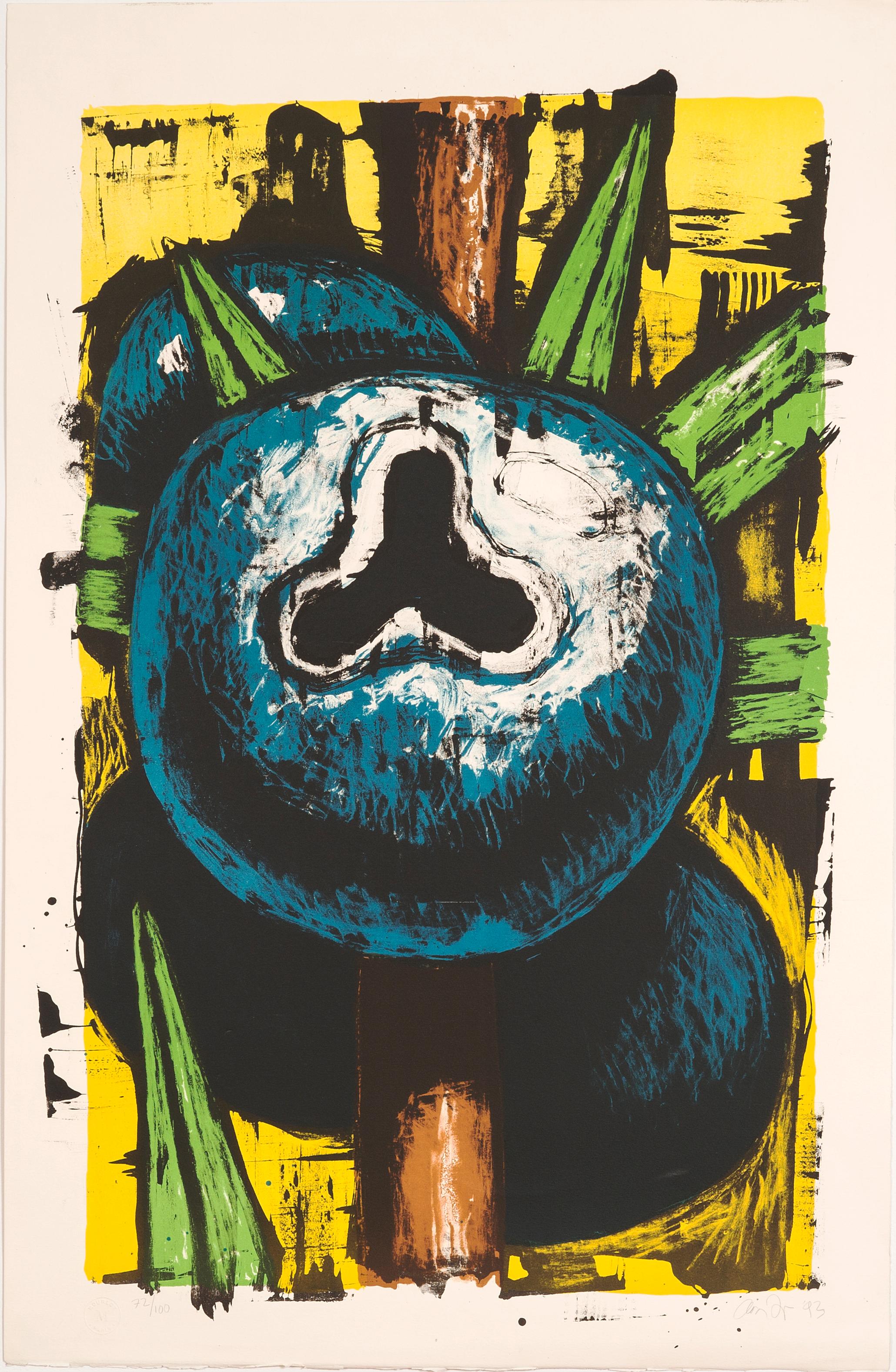 Dieses farbenfrohe Original-Stillleben, das eine Wacholderbeere darstellt, wurde 1993 in Zusammenarbeit mit Eric Mourlot in einer Auflage von 100 Stück gedruckt.

Provenienz-Zertifikat: 
Jedes einzelne, von Mourlot Editions sorgfältig kuratierte