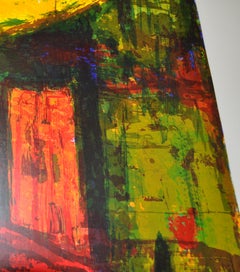 Large Silk Screen Print by Boston Expressionist Aaron Fink, "Two Apples"