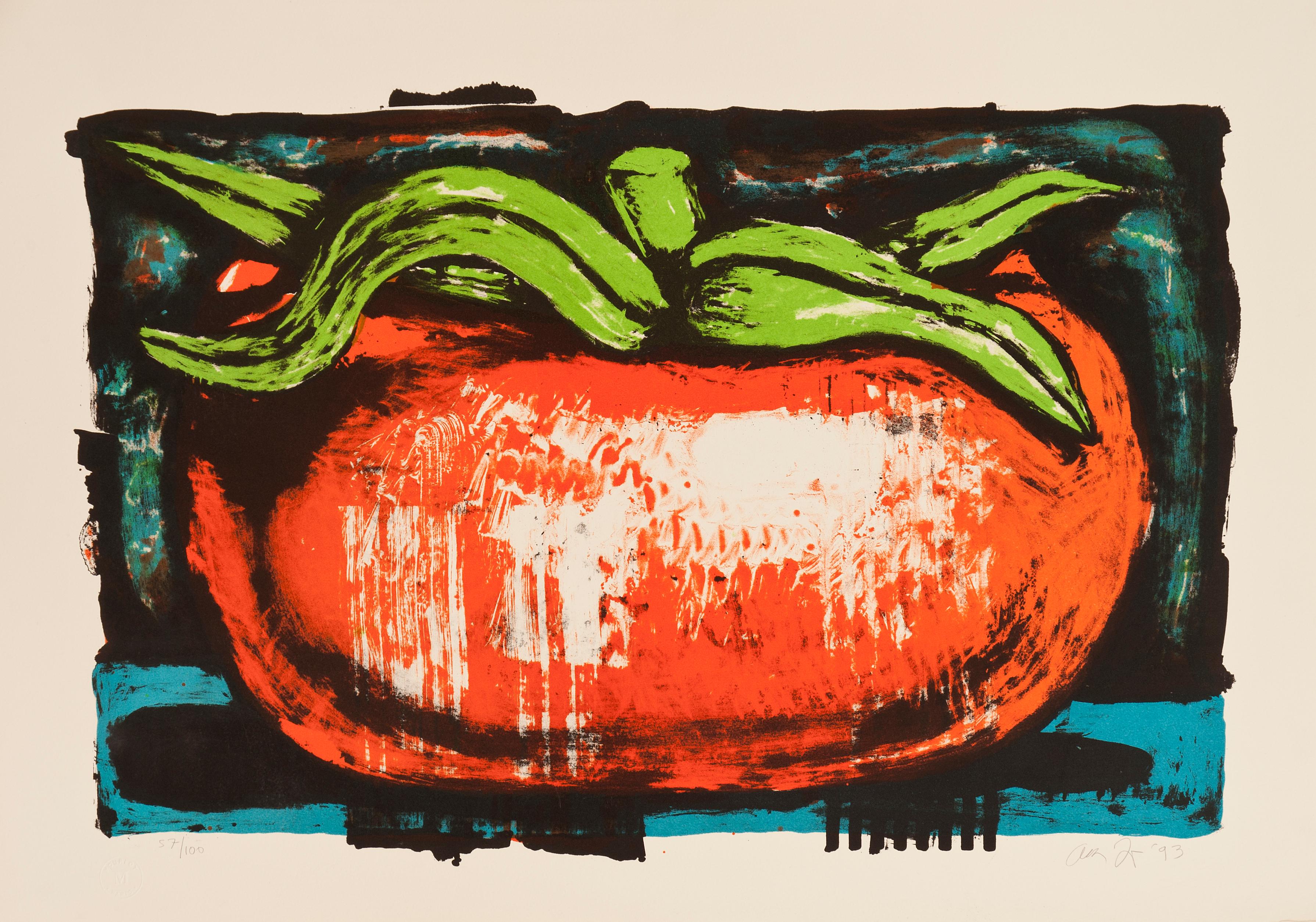 Dieses Original-Stillleben mit einer Tomate wurde 1993 in Zusammenarbeit mit Eric Mourlot in einer Auflage von 100 Stück gedruckt. 

Künstler Bio:
Geboren in Boston, MA, erhielt Fink seine Ausbildung am Maryland Institute College of Art und an der