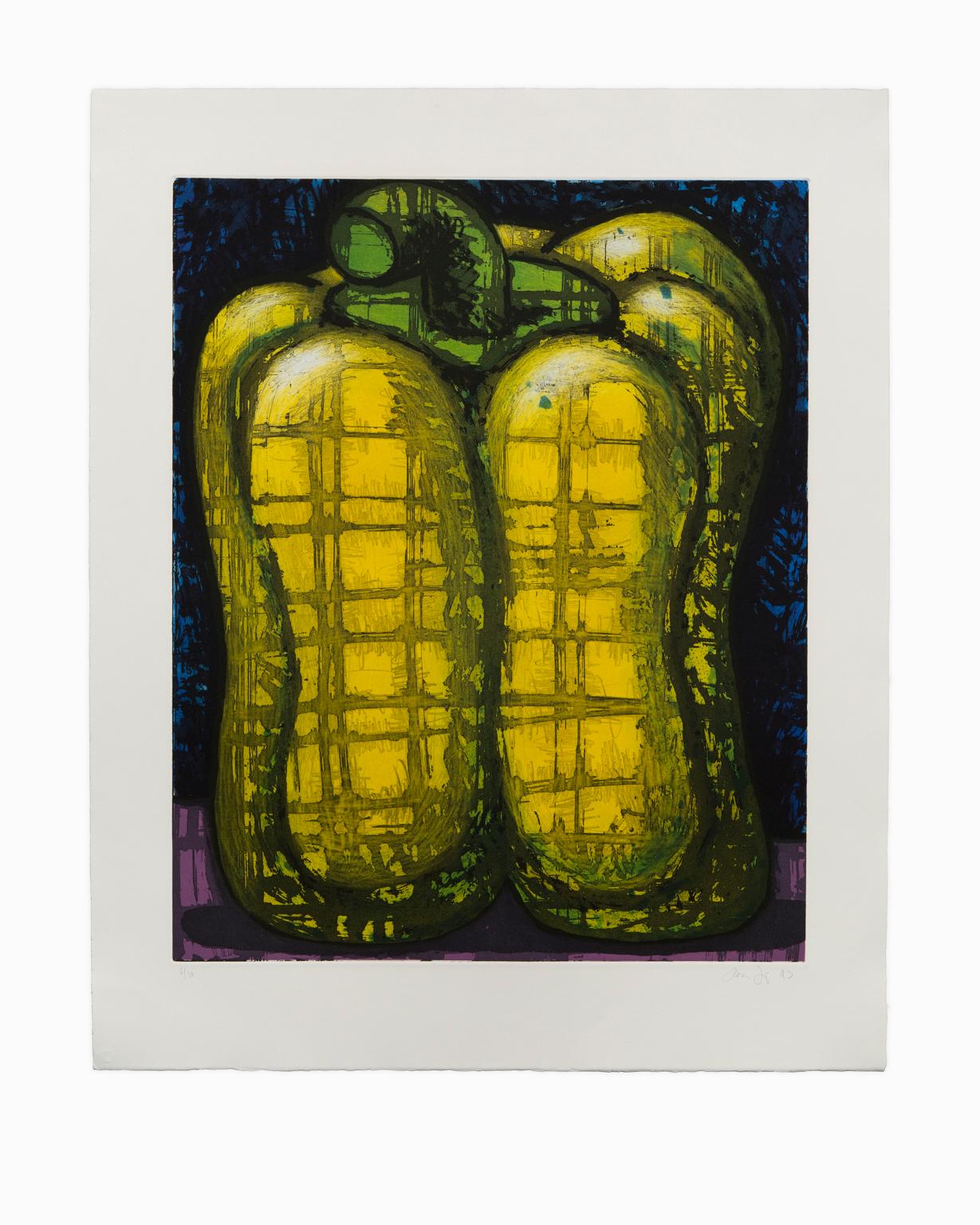 "Yellow Pepper", Still-Life Aquatint Etching Lithograph, Signed & Numbered