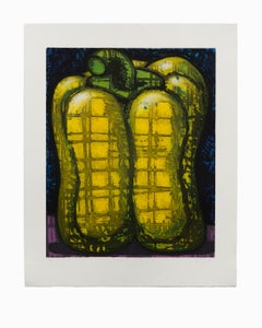Retro "Yellow Pepper", Still-Life Aquatint Etching Lithograph, Signed & Numbered