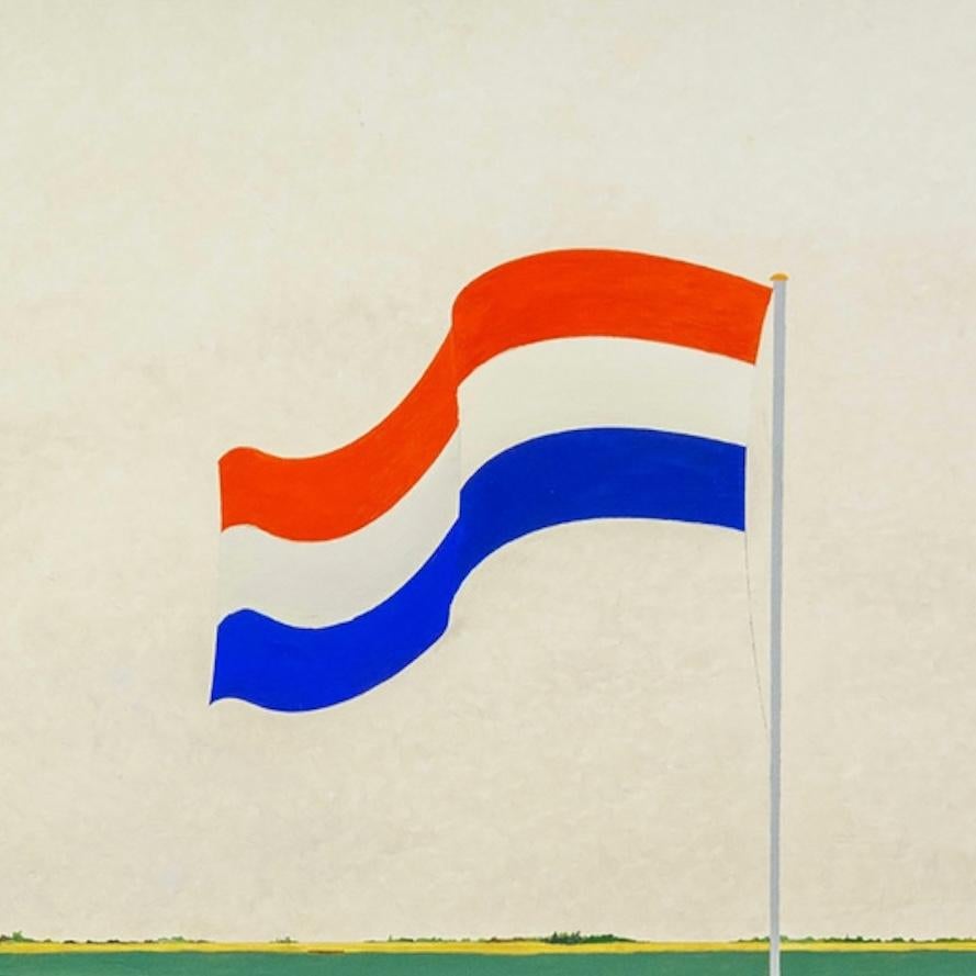 The Flag (Beige), Landscape Painting, von Aart Van Kruiselbergen