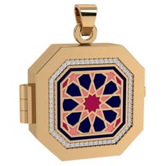 Aayat Taawiz carrée taille émeraude avec contour en diamant