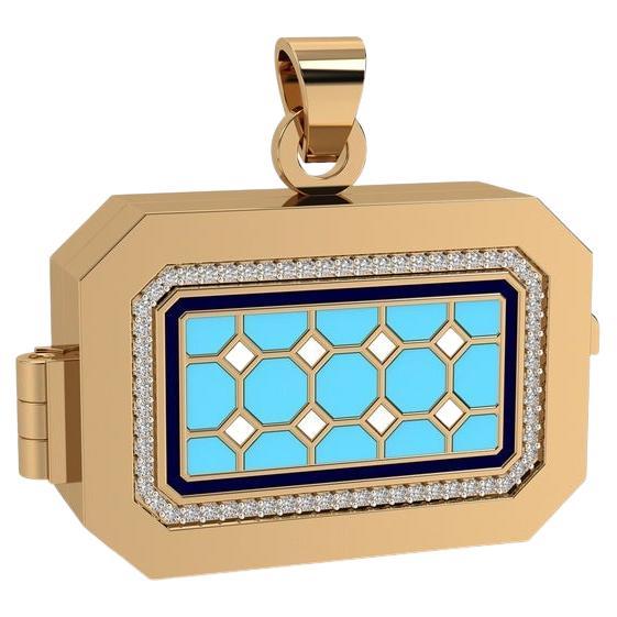 Aayat Horizontal Emerald Cut Taawiz with Diamond Outline Without Chain