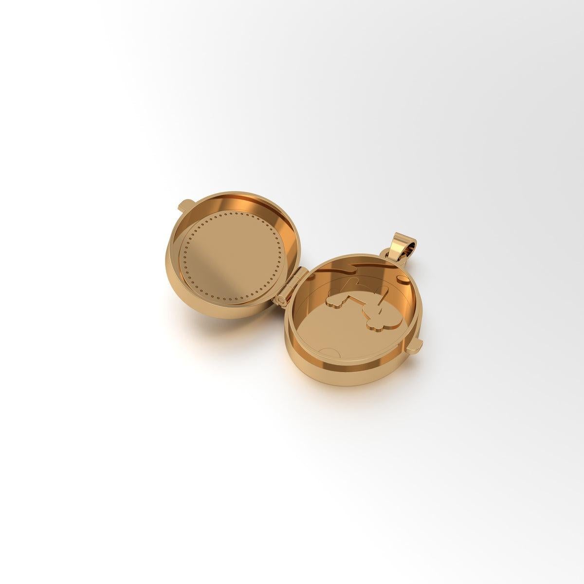 Round Cut Aayat Oval Taawiz with Diamond Outline Without Chain For Sale
