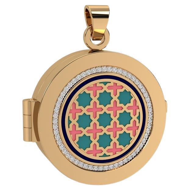 Aayat Round Taawiz with Diamond Outline without Chain