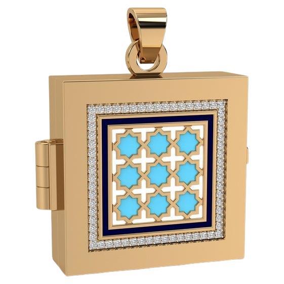 Aayat Square Taawiz with Diamond Outline Without Chain