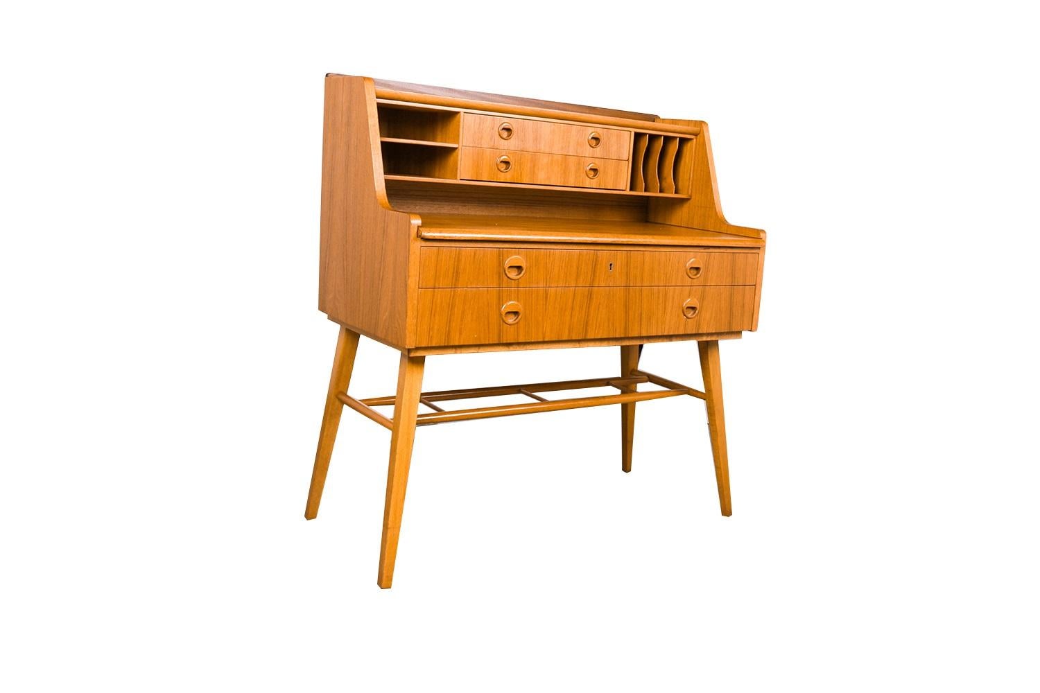 Swedish AB Broderna Gustafssons Scandinavian Mid Century Vintage Secretary Desk