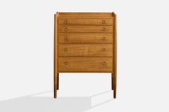 AB Bröderna Miller, Chest of Drawers, Teak, Brass, Sweden, 1950s