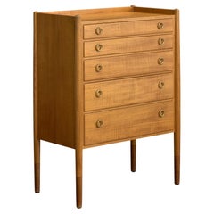 AB Bröderna Miller, Chest of Drawers, Teak, Brass, Sweden, 1950s