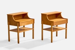 AB Carlström & Co, Nachttische, Eiche, Schweden, 1950er Jahre