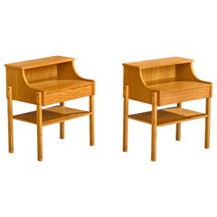 AB Carlström & Co, Nightstands, Oak, Sweden, 1950s
