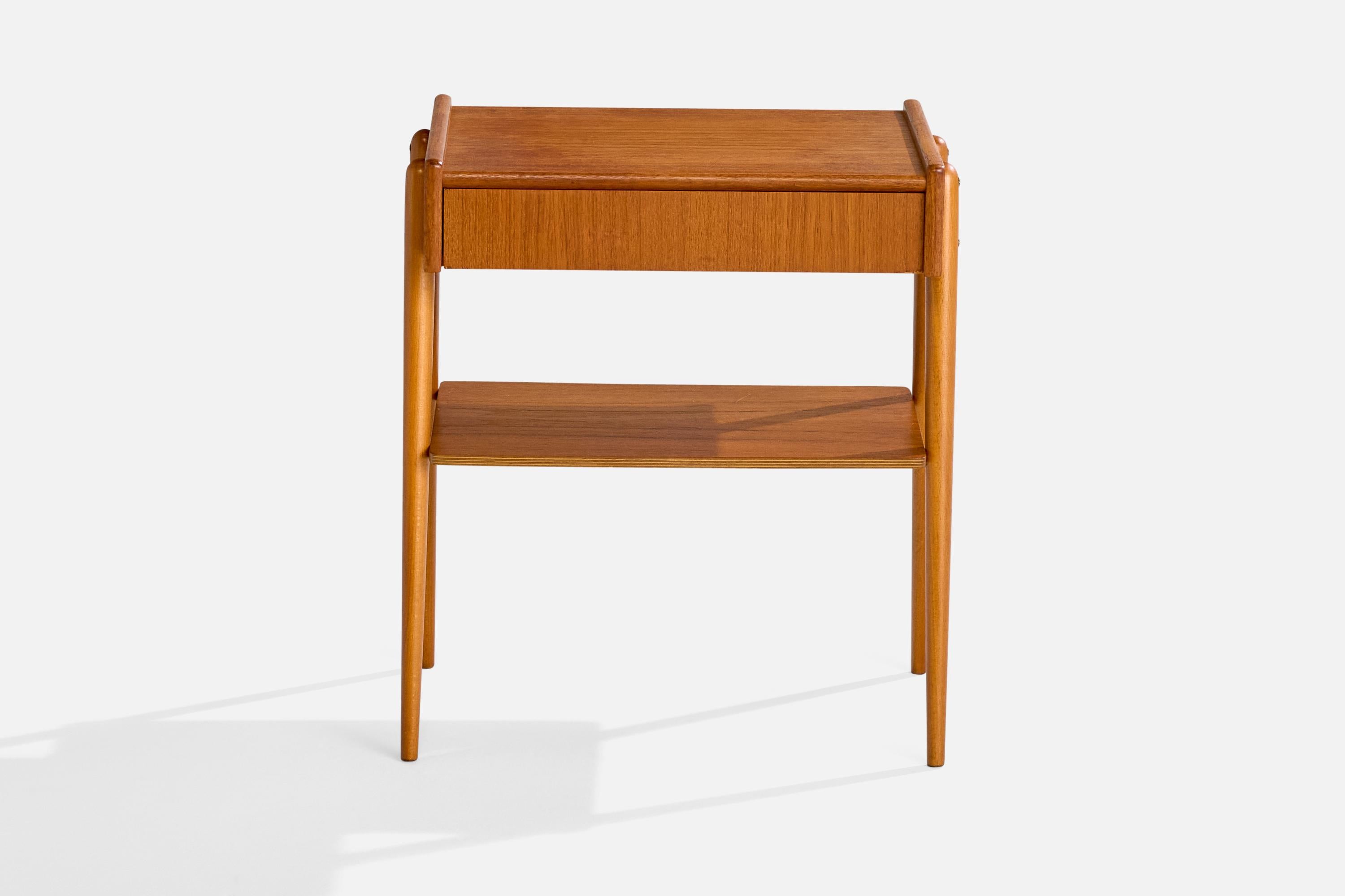 Mid-20th Century AB Carlström & Co, Nightstands, Teak, Birch, Sweden, 1950s For Sale