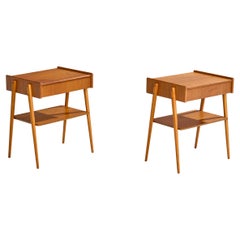 AB Carlström & Co, Nightstands, Teak, Birch, Sweden, 1950s