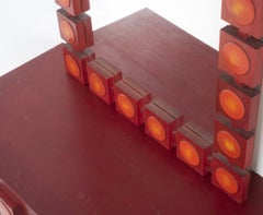 AB Glas and Trä, Red 'Pop art' Wall Mirror with Chest, Swedish, circa 1963