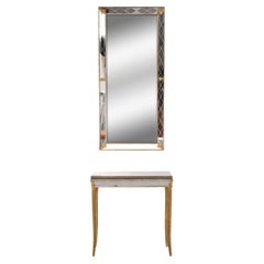 AB Glass & Tra Superb Set Console Table and Trumeau Mirror, 1960, Sweden
