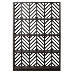 A&B Living Chevron Canaletto Walnut Wood Bookshelf