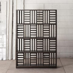A&B Living Damier Canaletto Walnut Wood Bookshelf