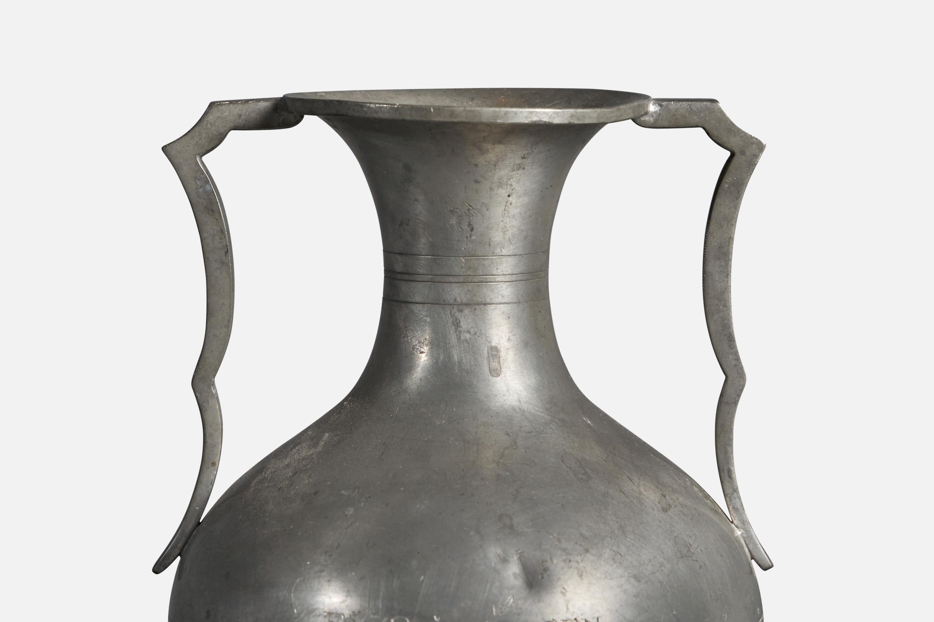 Swedish AB ML, Vase, Pewter, Sweden, 1930s For Sale