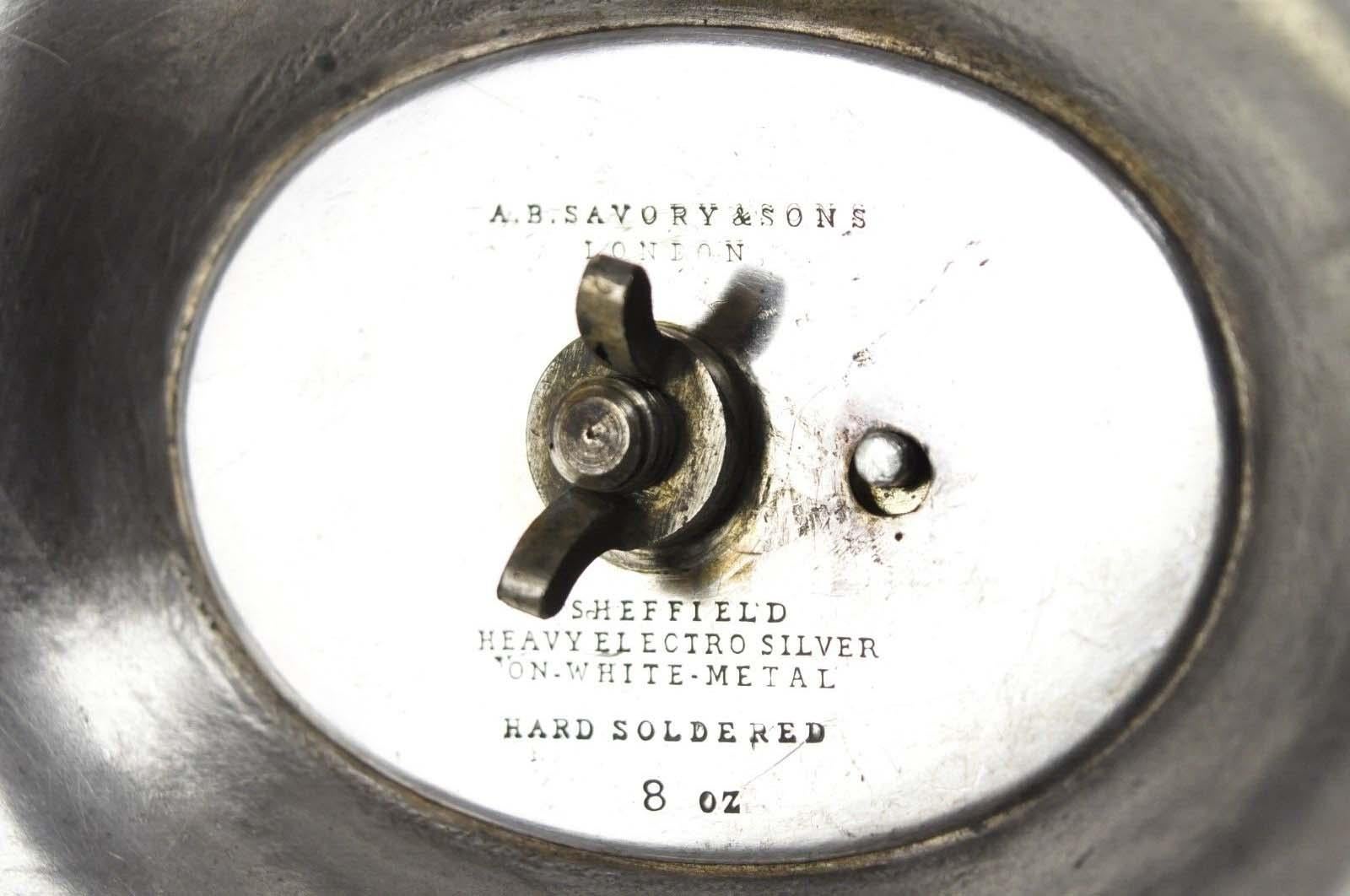A.B. Savory & Sons Sheffield England Regency Greek Key Silver Plated Dome Cover 6