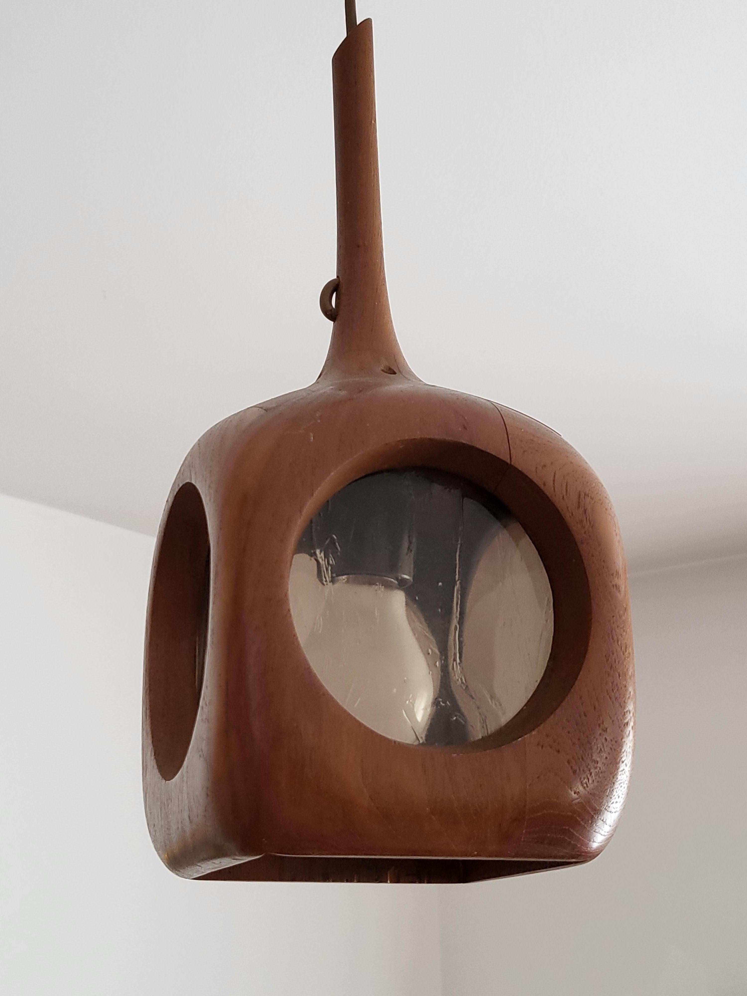 Fin du 20e siècle Lampe à suspension Stilarmatur Tranas en teck  Sveden 60's en vente