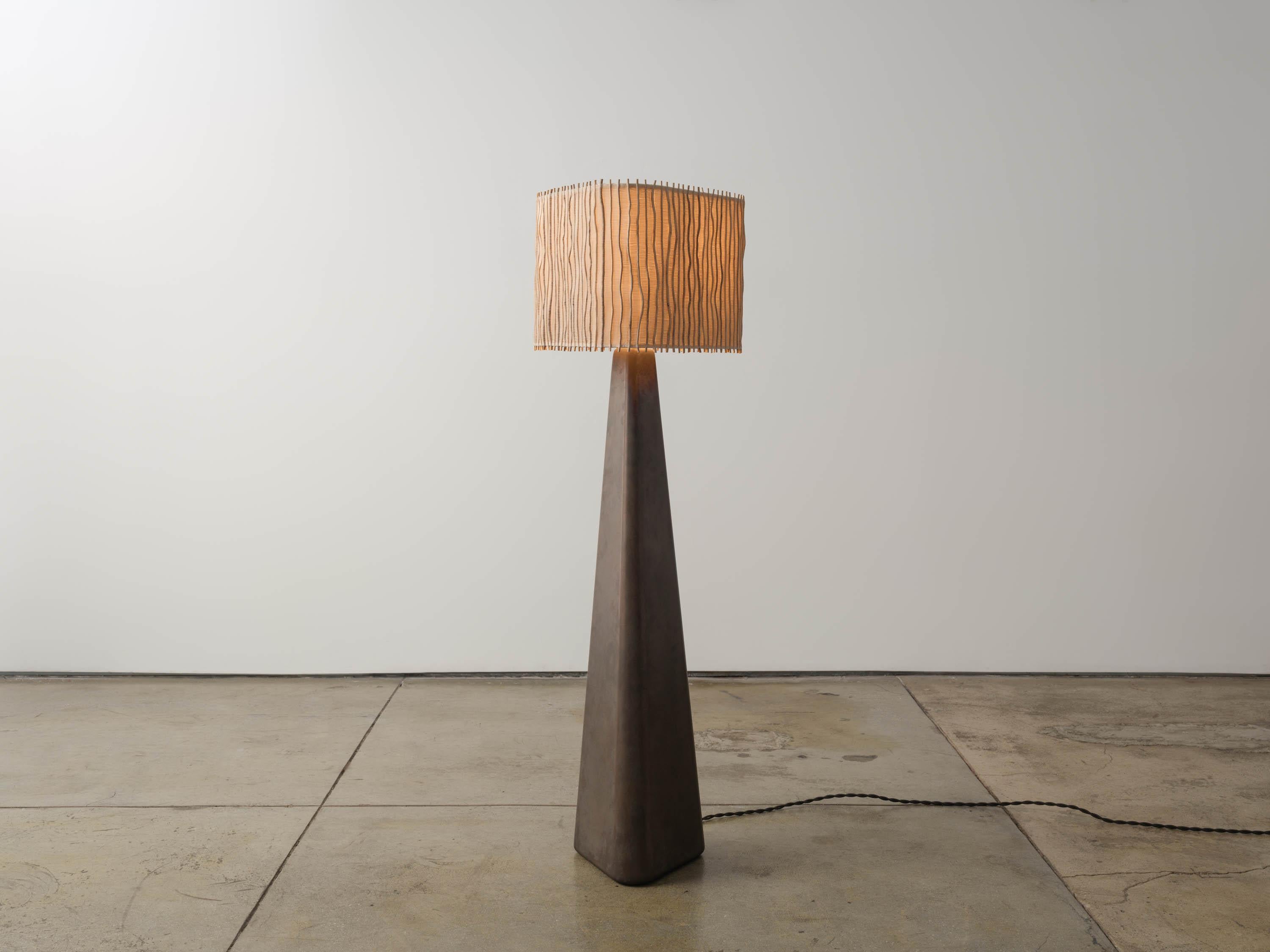 SHAWN HENDERSON x RUPP STUDIO
AB.01 Floor Lamp, Pyrion Collection, 2025
Aged bronze finish, yaré and metallic thread shade
50