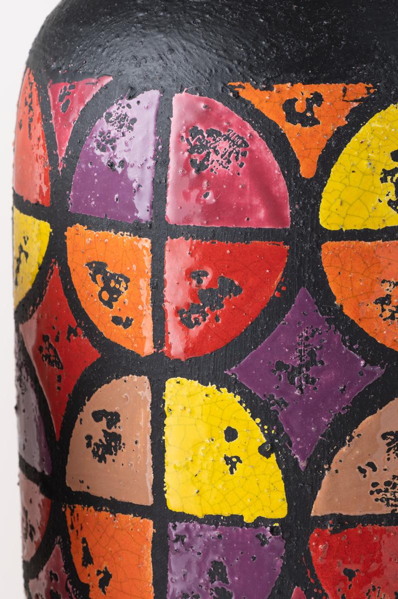 Moderne ABA-5 Vase à motif géométrique en vente