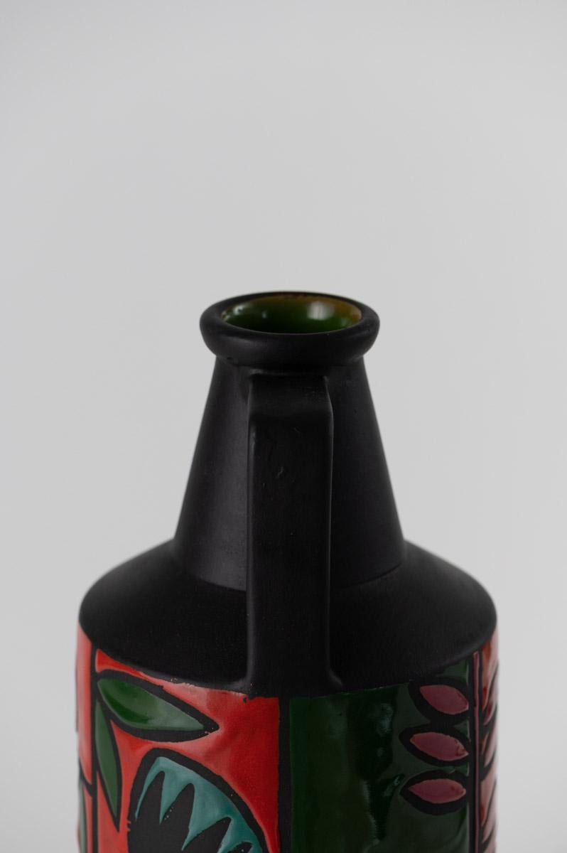 Modern ABA-6 Nuoveforme Vase with Handle, Flowers Pattern For Sale