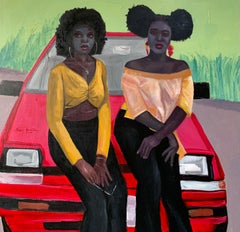 A 100 millas de distancia - Siglo XXI. Contemporáneo, Figurativo, Moderno, Mujer, Coche del Amor