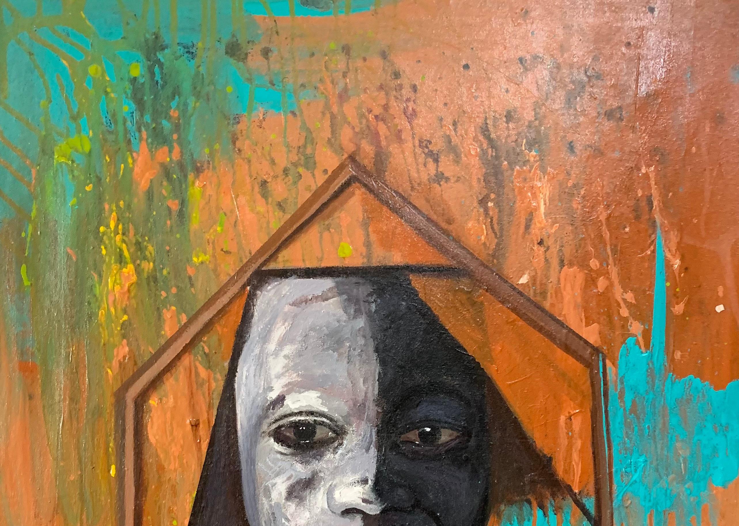 A Place To Call Home - 21st Century. Contemporary, Figurative, Modern, Colours - Painting by Aba Linus