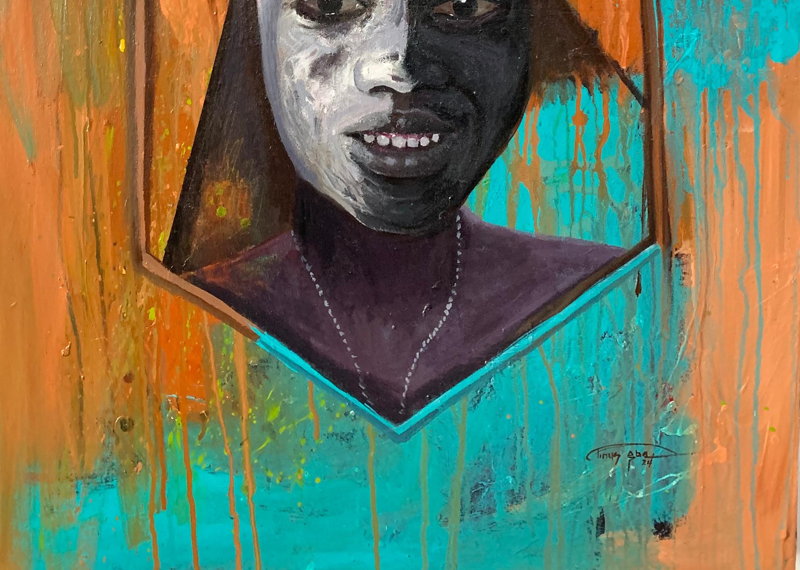 A Place To Call Home - 21st Century. Contemporary, Figurative, Modern, Colours - Brown Figurative Painting by Aba Linus