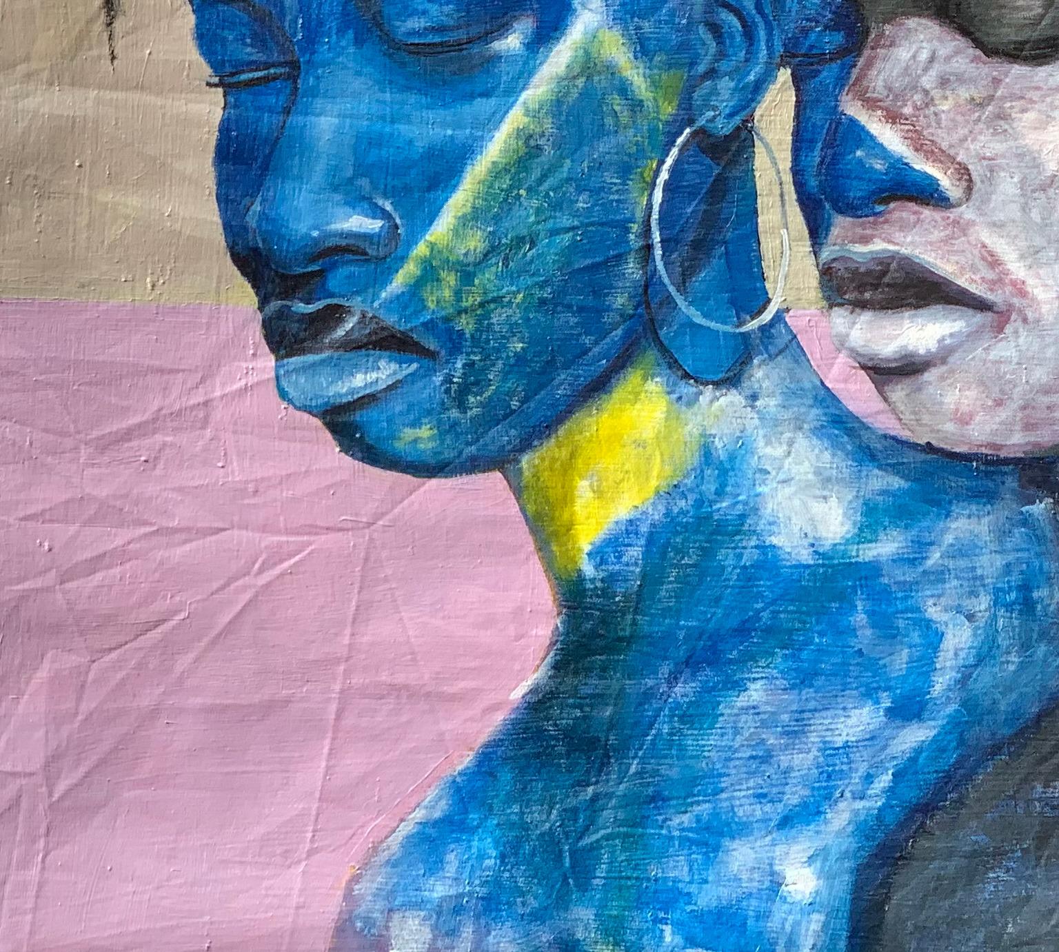 Oltre le ombre - Figurative Painting Viola di Aba Linus