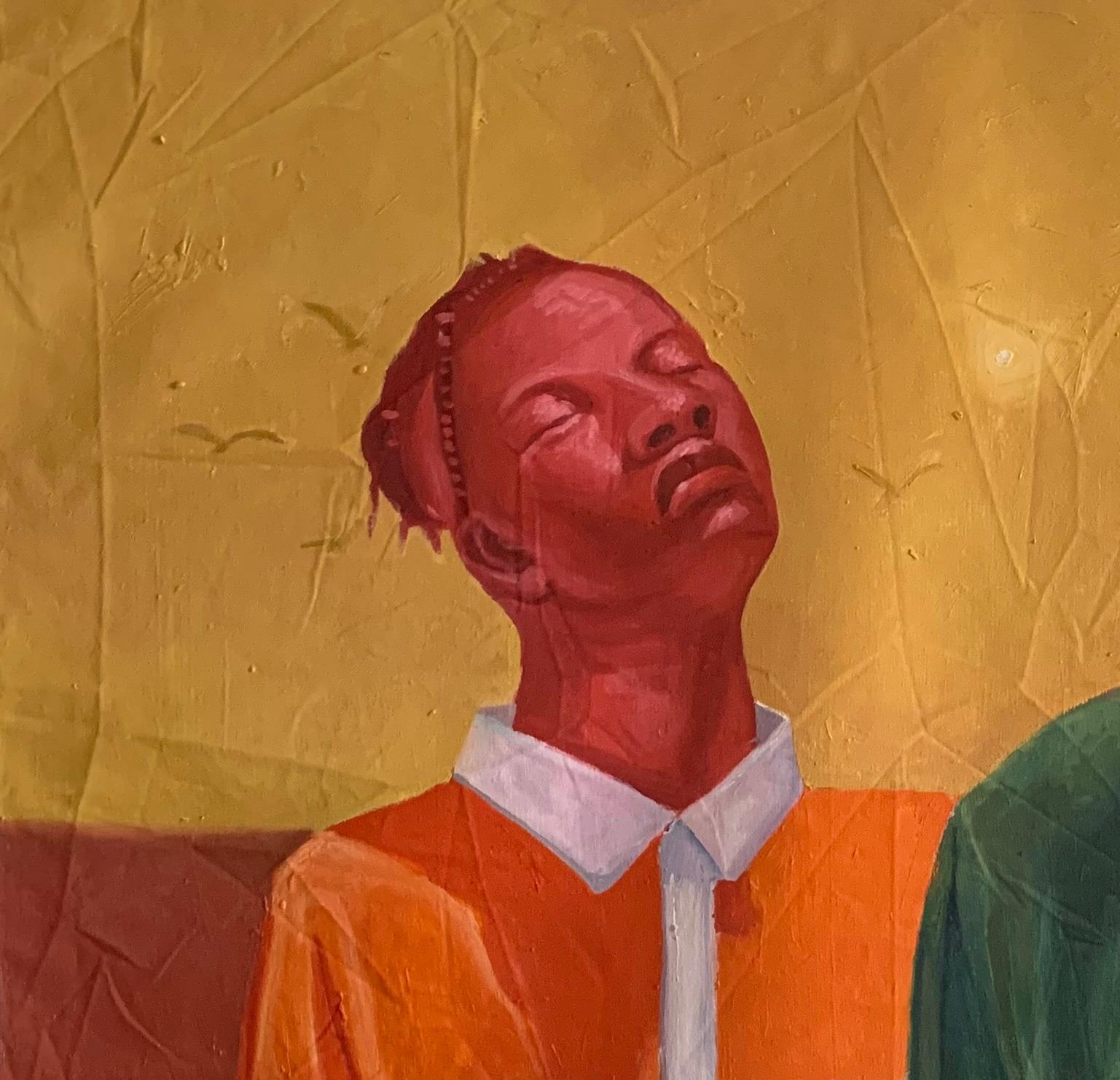 Atem atmen des Lebens – 21. Jahrhunderts. Contemporary, Figurativ, Porträt, Modern, Männer – Painting von Aba Linus
