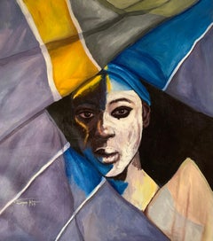 Encontrar un lugar seguro -Siglo XXI, Contemporáneo, Retrato figurativo, Colorido
