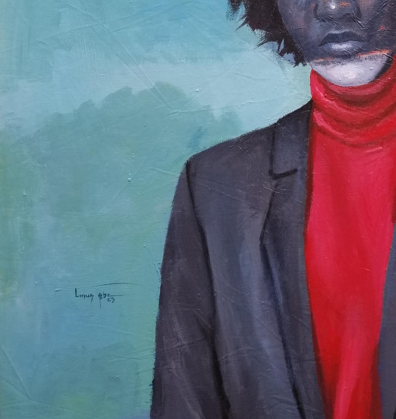 Lei - Figurative Painting Blu di Aba Linus