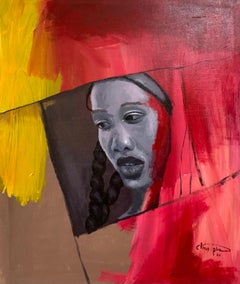 En rojo yazgo - Siglo XXI. Contemporáneo, Figurativo, Moderno, Colores, Mujer