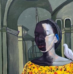 « Little Companion » : peinture acrylique, style conceptuel, XXIe siècle