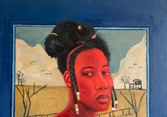 Portrait of A Red Woman -21st Century. Contemporary, Figurative, Modern Portrait