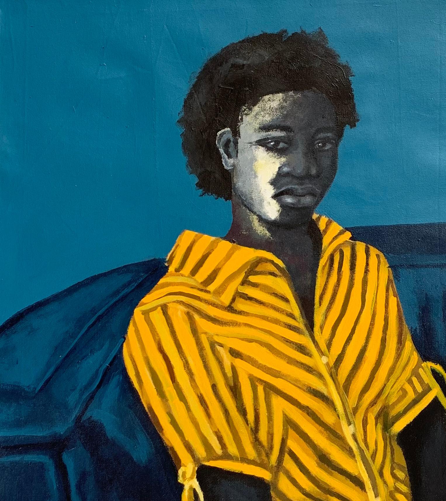 Still Waiting In Silence - 21° secolo, Contemporaneo, Ritratto figurativo, Amore - Painting di Aba Linus