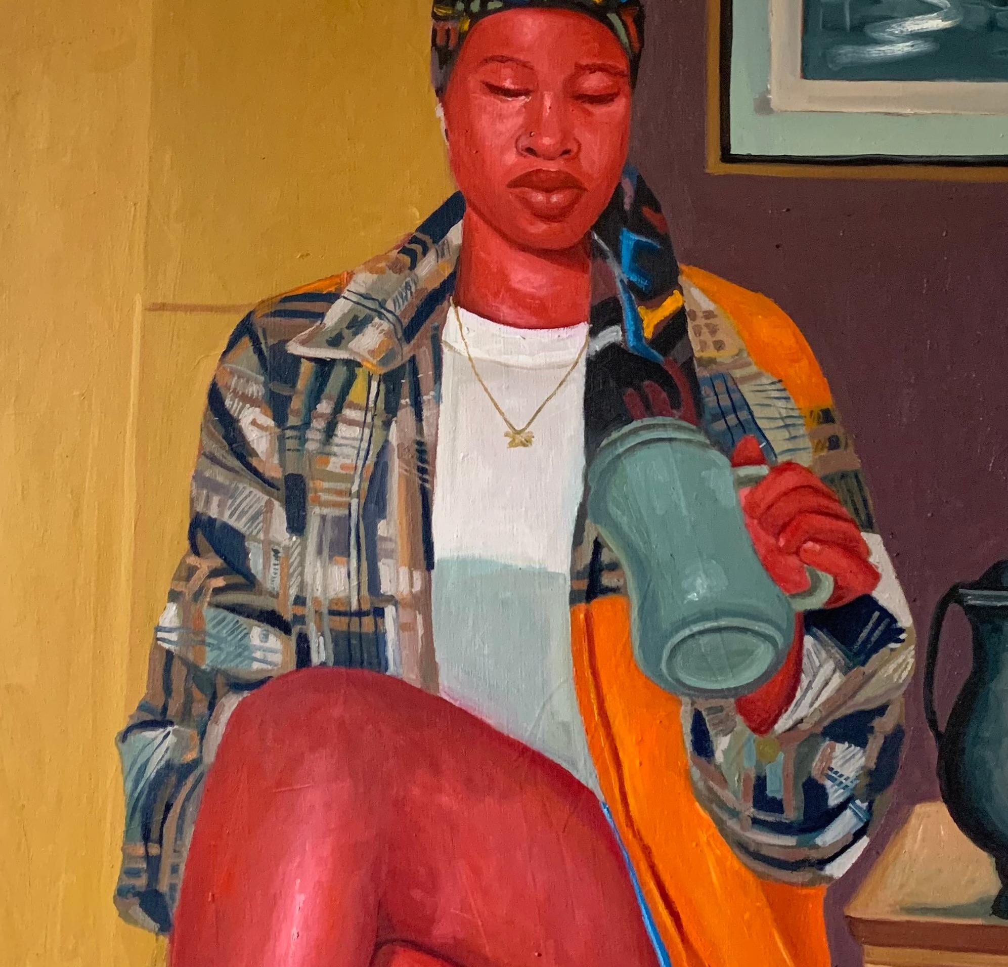 Was man sieht, wenn man durchsieht, wenn man hinsieht – 21. Jahrhundert. Contemporary, Figurativ (Braun), Figurative Painting, von Aba Linus