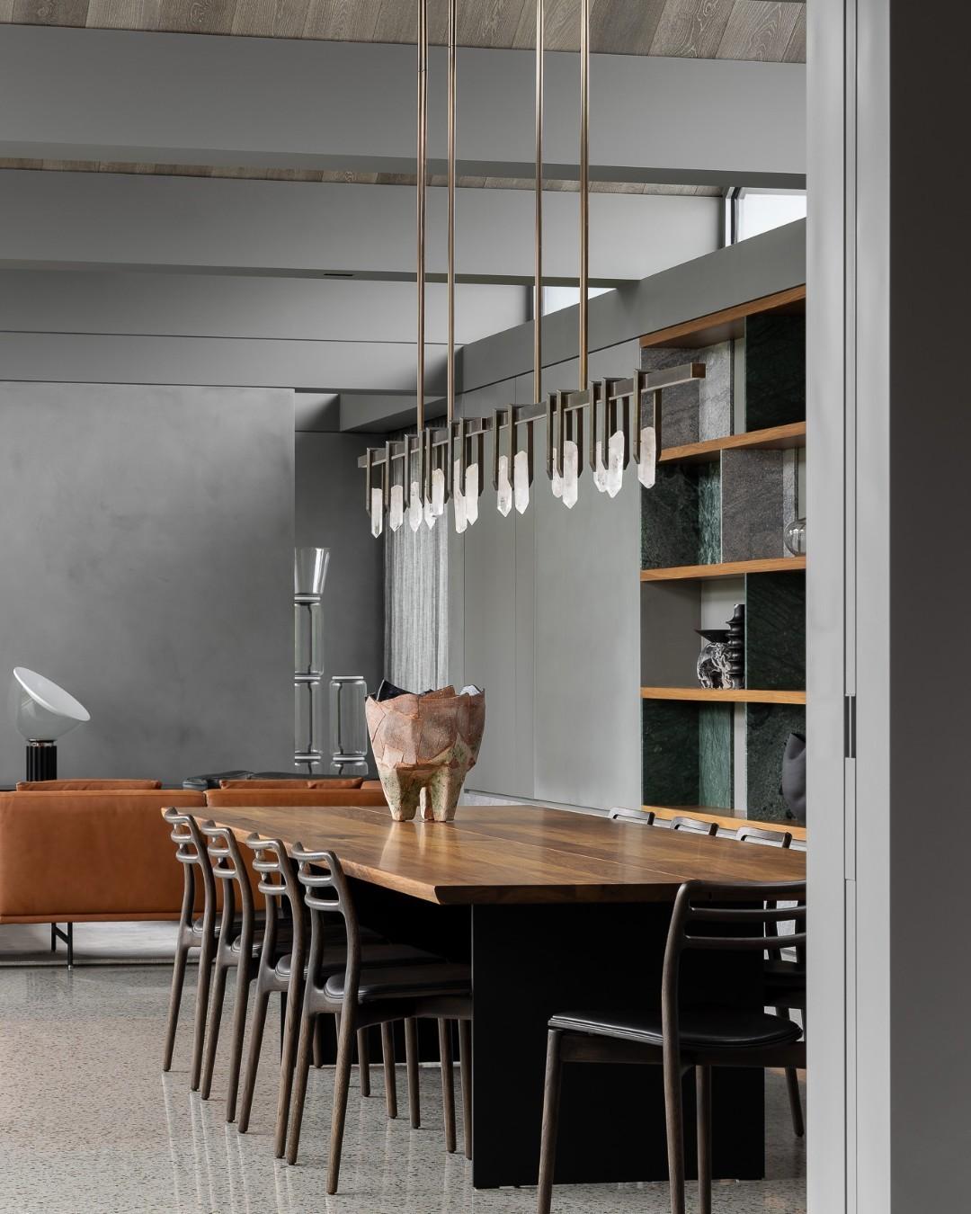 Linear Rectangular Frame with Crystal 180 Pendant Light by Christopher Boots For Sale 2