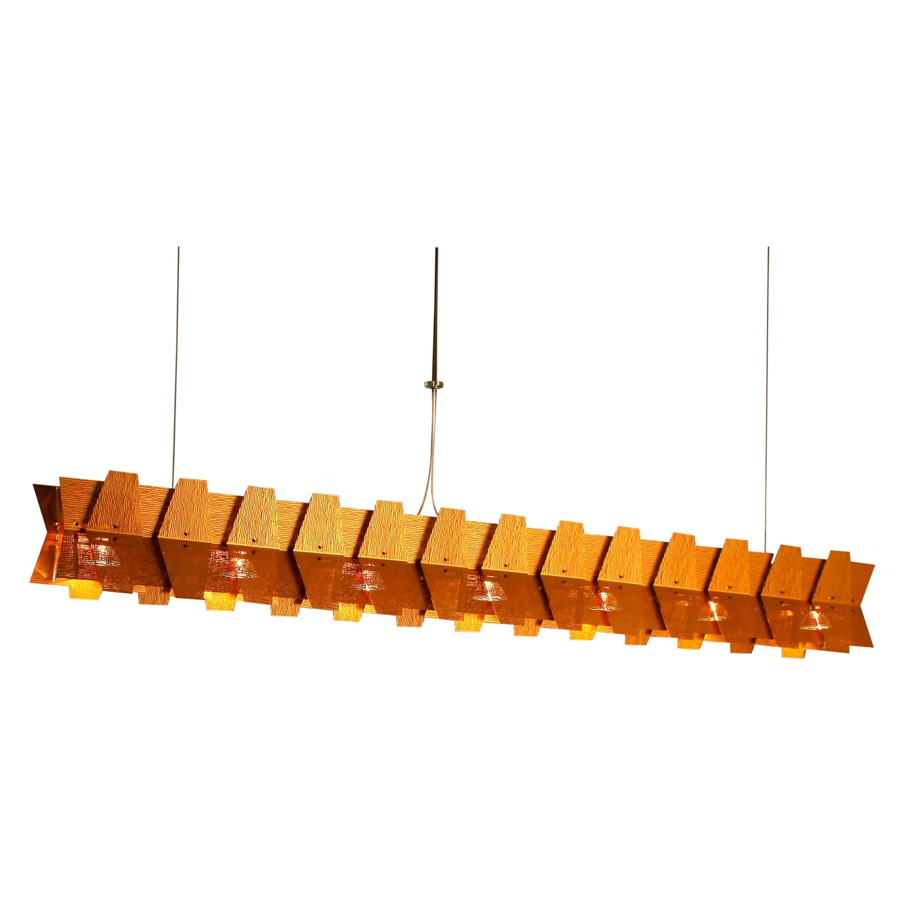 Abacus Linear Chandelier in Bronze Anodized Aluminum by David D’Imperio For Sale