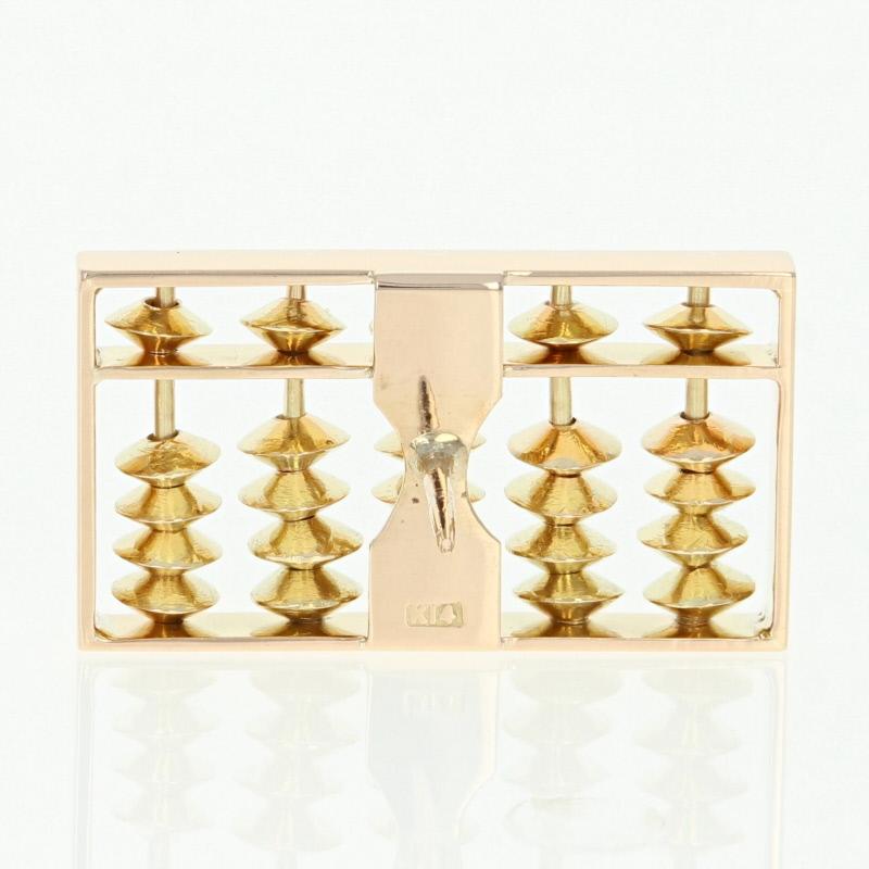 Abacus Lapel Pin & Cufflinks Set, 14k Gold Counting Frame Mathematics Men's Gift 1
