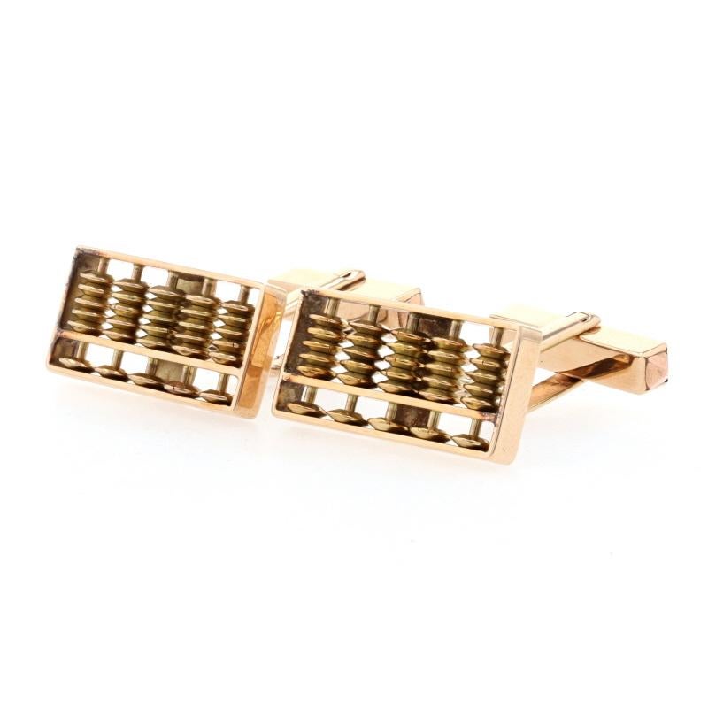 Women's Abacus Lapel Pin & Cufflinks Set, 14k Gold Counting Frame Mathematics Men's Gift