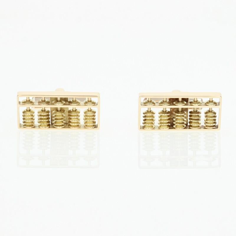 Abacus Lapel Pin & Cufflinks Set, 14k Gold Counting Frame Mathematics Men's Gift 2