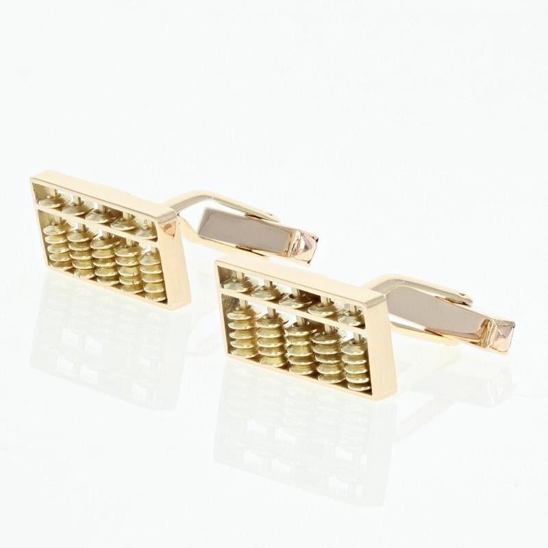 Abacus Lapel Pin & Cufflinks Set, 14k Gold Counting Frame Mathematics Men's Gift 3