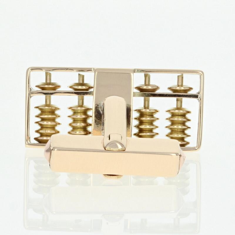 Abacus Lapel Pin & Cufflinks Set, 14k Gold Counting Frame Mathematics Men's Gift 5