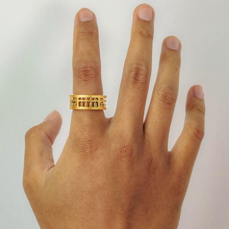 Bague Abacus - Bague en or massif 22kt Petite (US 5-6) en vente 4