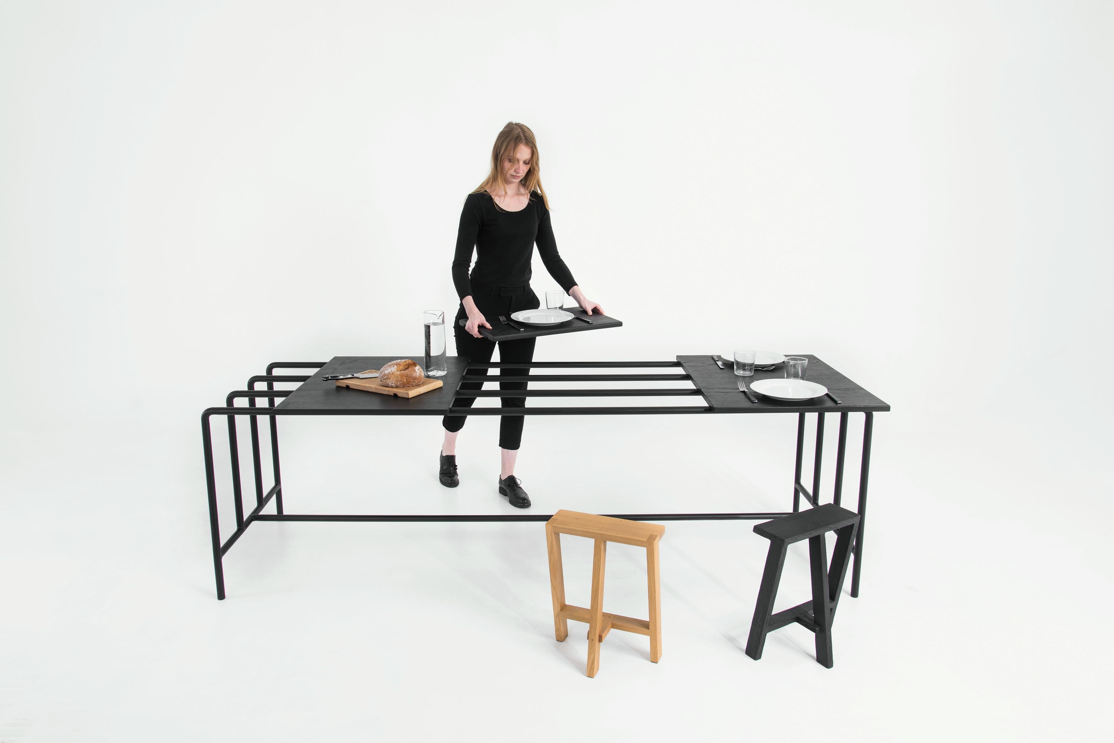 Abacus-Tisch von Pierre-Emmanuel Vandeputte (Stahl) im Angebot